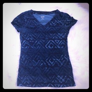 Blue Aztec design T-shirt